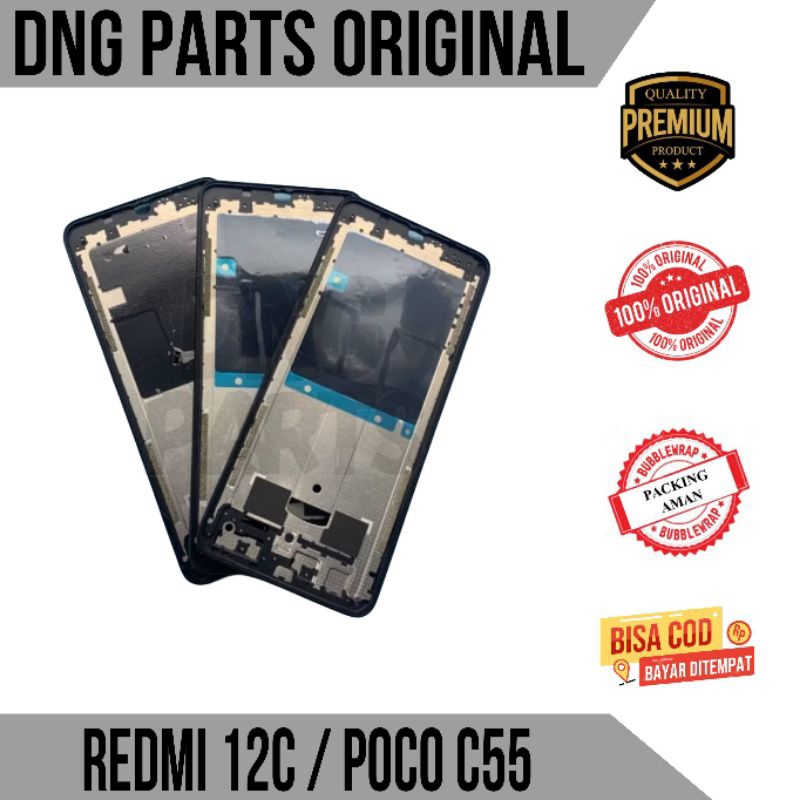 FRAME MIDDLE TULANG TENGAH RANGKA HOUSING LCD XIAOMI REDMI 12C / POCO POCOPHONE C55 ORIGINAL COPOTAN