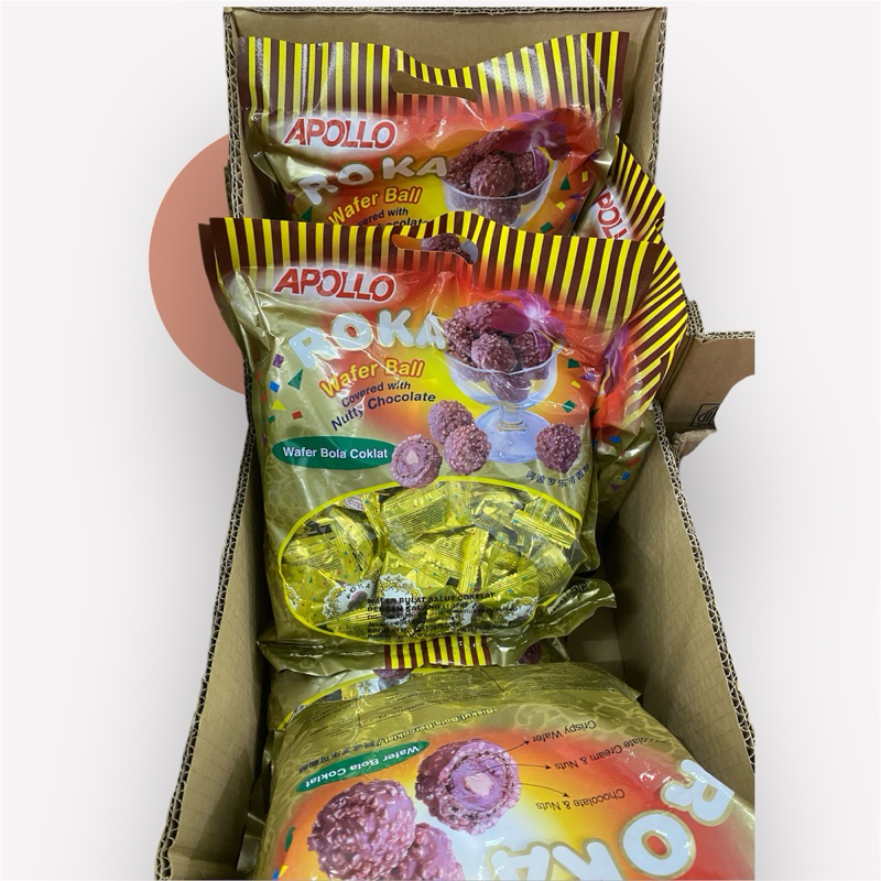 

Roka wafer Ball Apollo isi 50pcs wafer bola coklat Roka Surabaya termurah