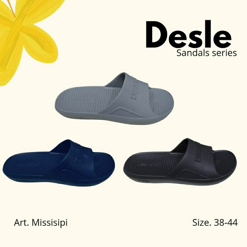 Desle Sandal Series Art. Mississippi//Sandal Karet Sehari-hari//SandalKaret//Sandal Slop/Slipon kare