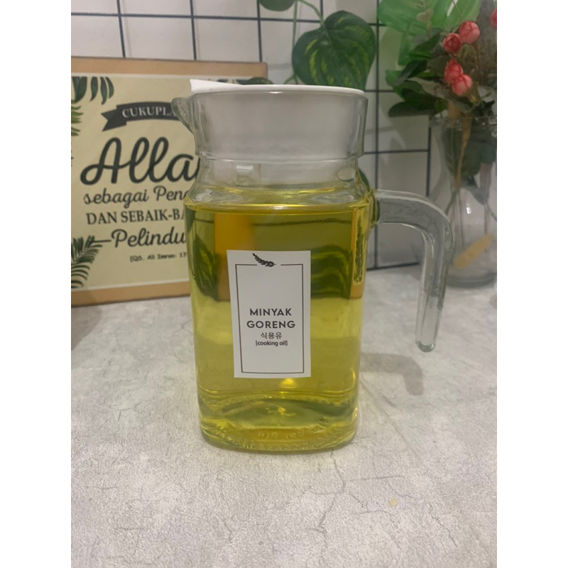 tempat minyak goreng kaca 500 ml tanpa stiker