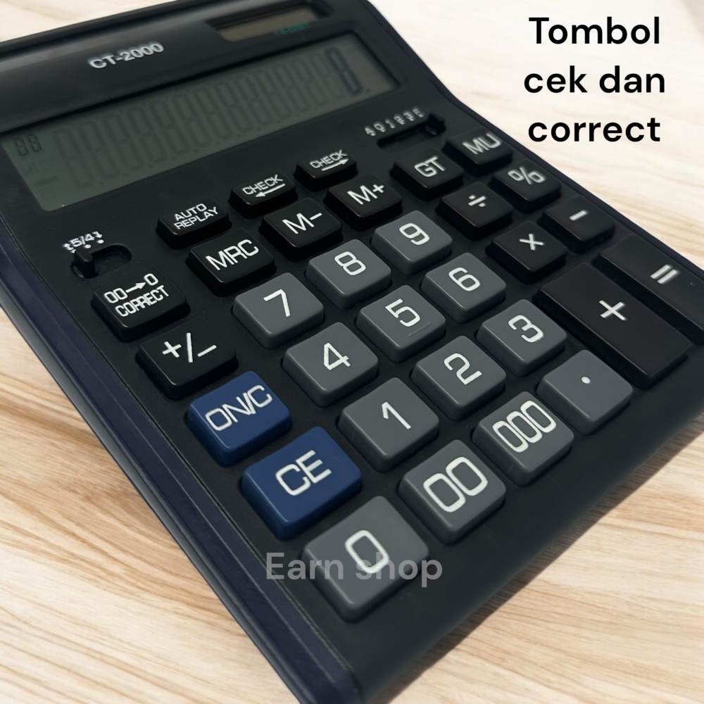 

KALKULATOR DAGANG DUA LAYAR CT-2000 CALCULATOR 2 LAYAR 14 DIGIT