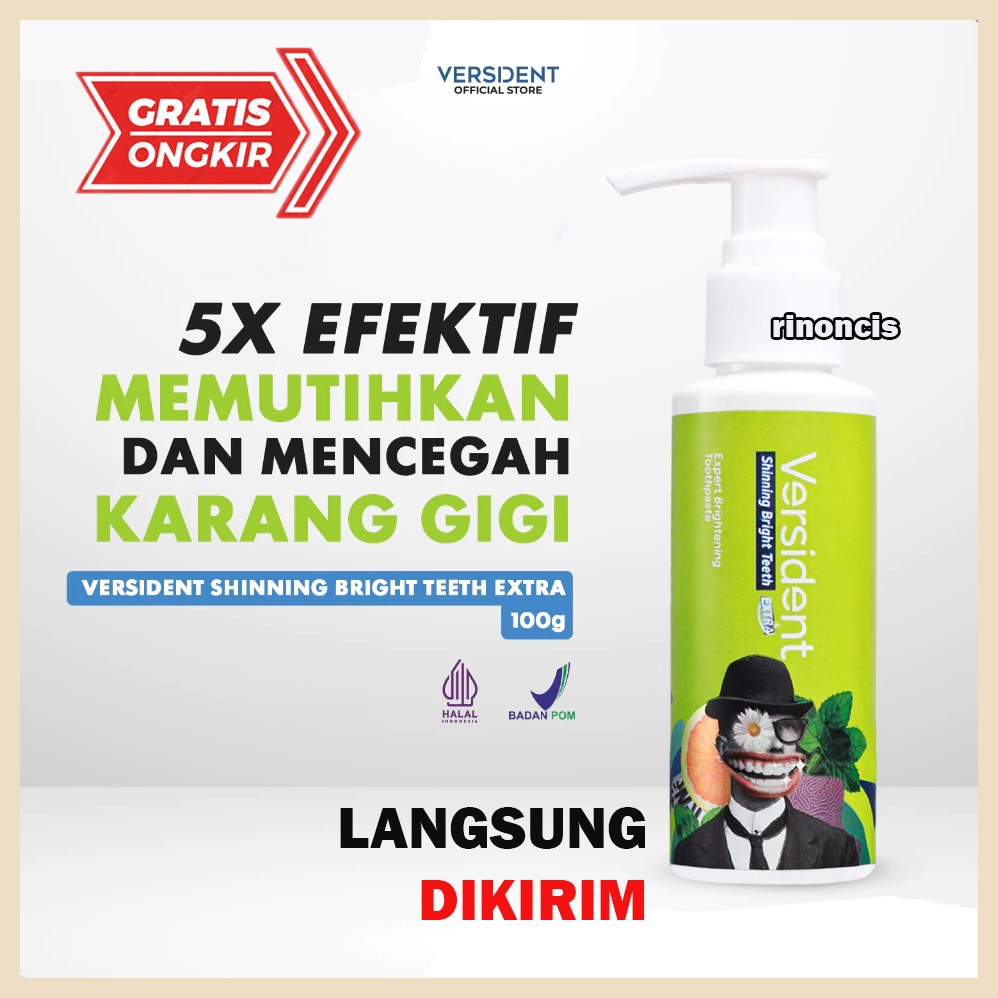 

Versident Shining Bright Teeth Original 100% - Pasta gigi pemutih gigi, Pembersih karang gigi (BPOM) ORIGINAL BPOM | PROMO TEA BPOM ORI 100%
