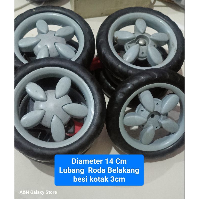 1 Set Lengkap Depan Belakang Roda Stroller Bayi