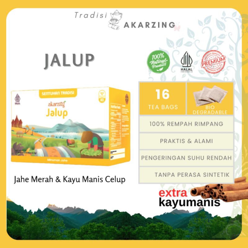 

Akarzing Jalup Jahe Celup Isi 16 Kantong Minuman Herbal Drink Oleh-Oleh Malang