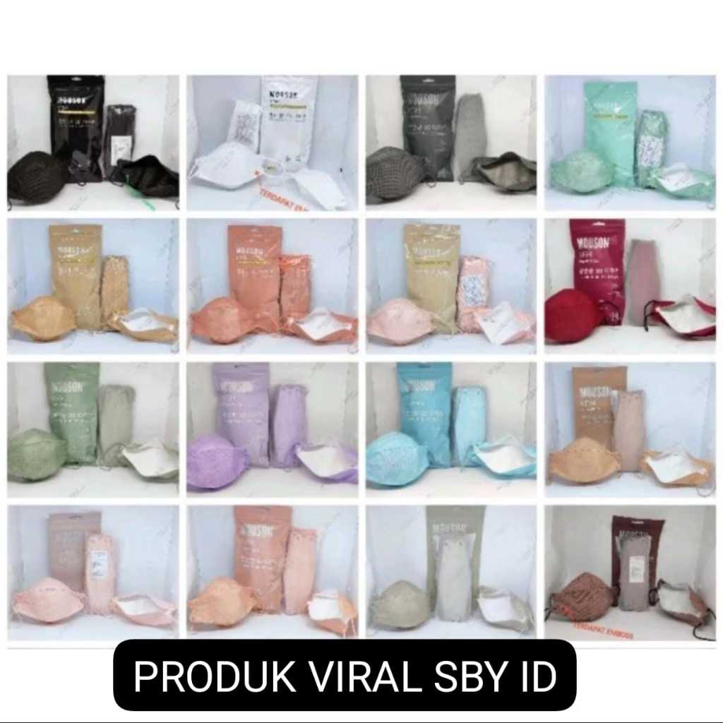 SBY | Masker Mouson KF94 4Ply dengan kawat hidung Mask KF94 Korea Original Emboss - SURABAYA