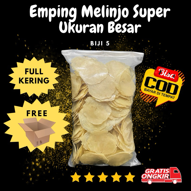 

Emping Melinjo Original Ukuran Besar Siap Goreng