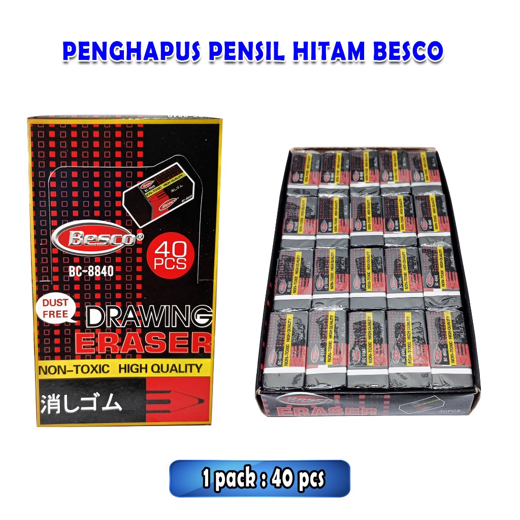 

penghapus besco bc-8840 hitam / 1 pack / 40 pcs