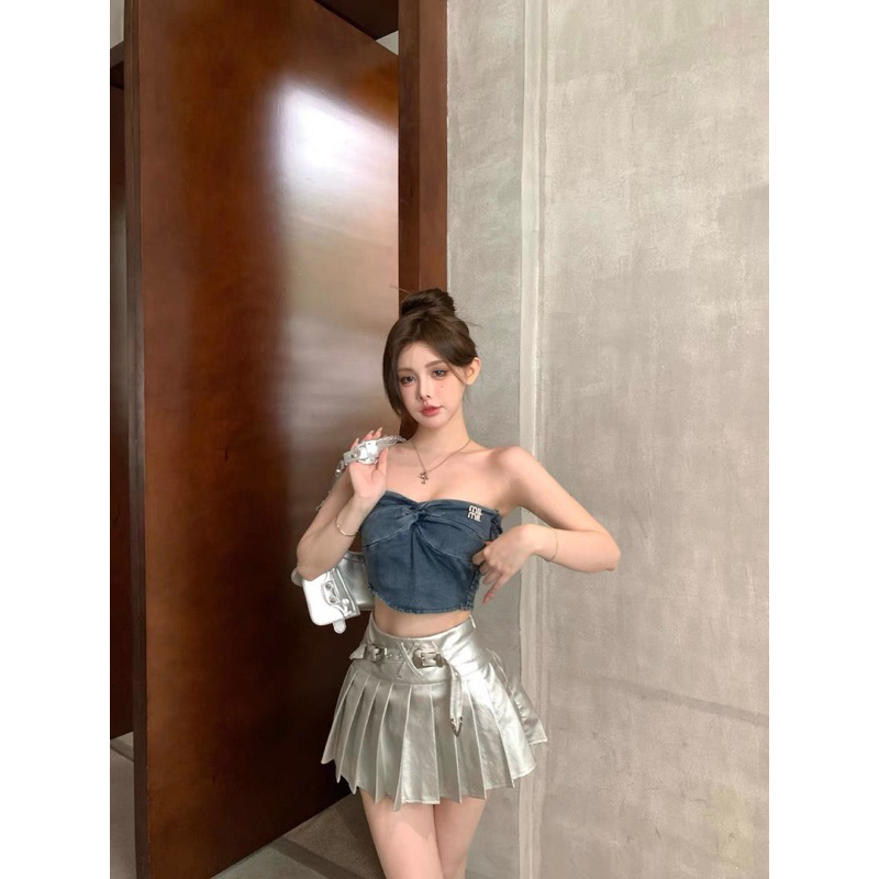CROP KEMBEN JEANS IMPORT / BUSTIER KEMBEN MIIUMIIU