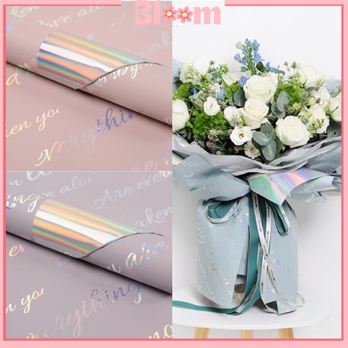 

kertas buket bunga hologram gradiant flower wrapping paper KB6064