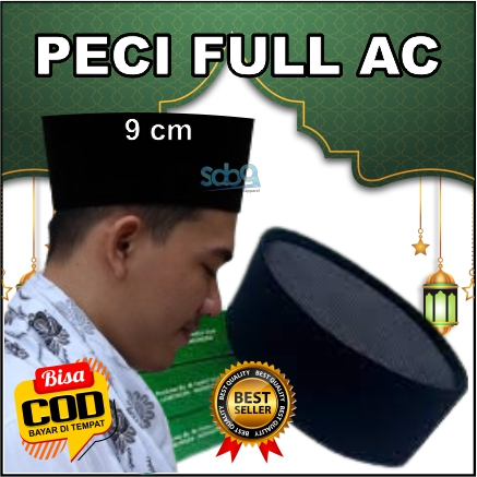 Peci Kopeyah Songkok Hitam Full Ac - Songkok Nasional Full Ac - Peci Hitam Full Ac