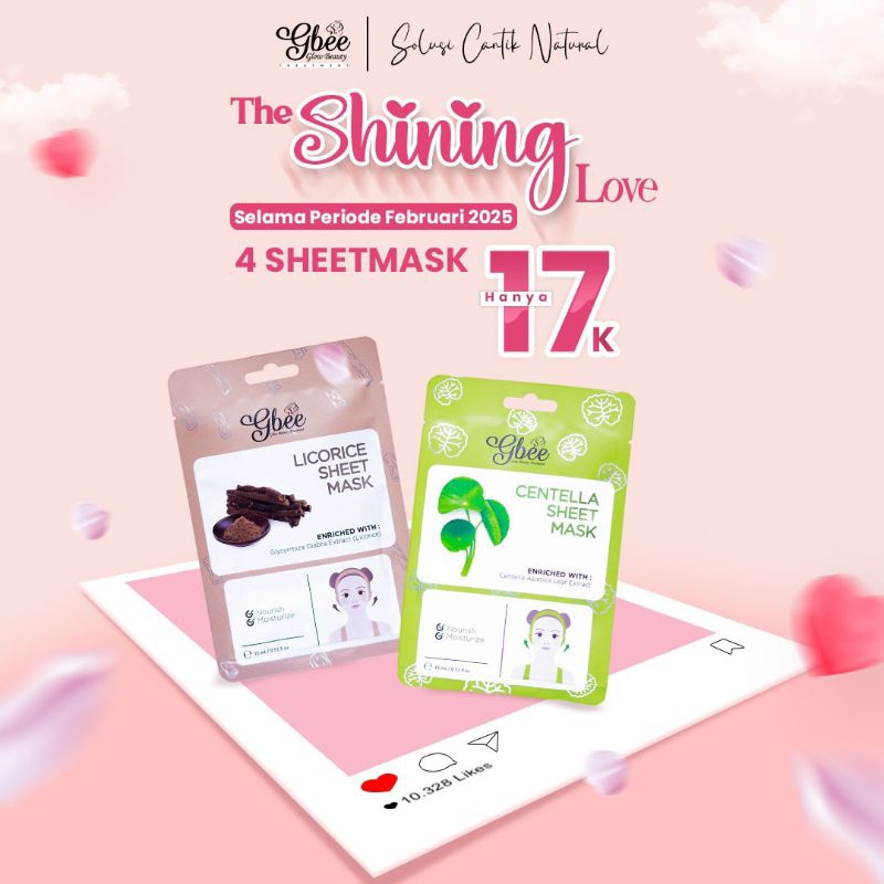 Promo Sheetmask Gbee glow beauty