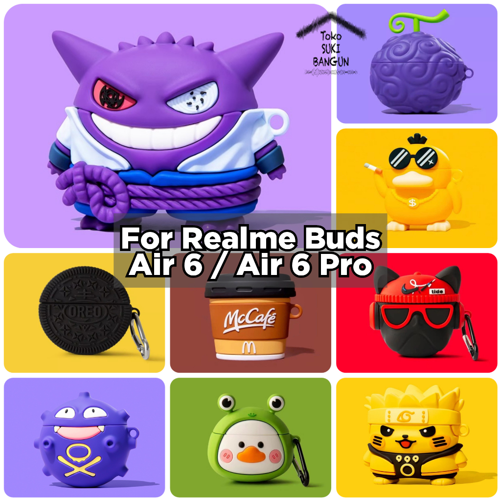 Case Realme Buds Air 6 / Air 6 Pro Rubber CUTE CARTOON Silicone Cover Casing Pouch Protector