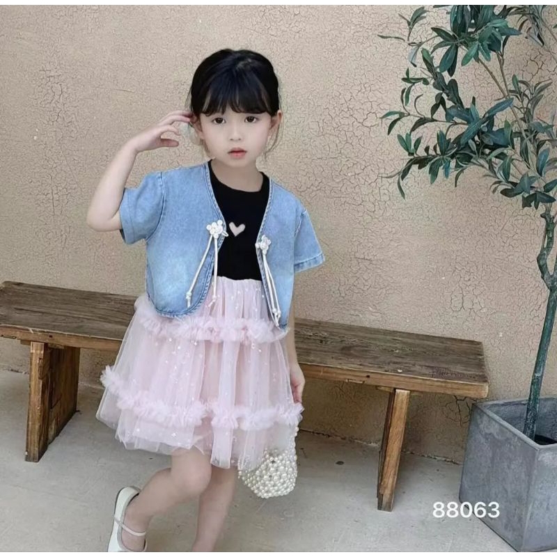 FASHION_ARSYILA • DRESS 2IN1 CHEONGSAM TUTU ROMPI DENIM PREMIUM 5,7,11,13