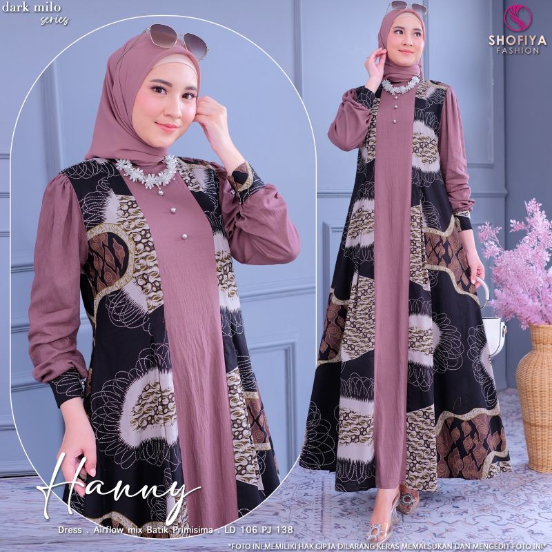 (NEW) GAMIS DRESS HANNY BY SHOFIYA // FASHION MUSLIM KEKINIAN // AZARA MAXY BY VINSTORE