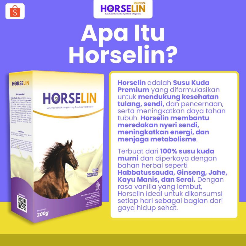 

HORSELIN Susu Kuda Liar Sumbawa Nutrisari Untuk Penderita Asam Urat Nyeri Sendi Tulang Dan Suplemen Kesehatan