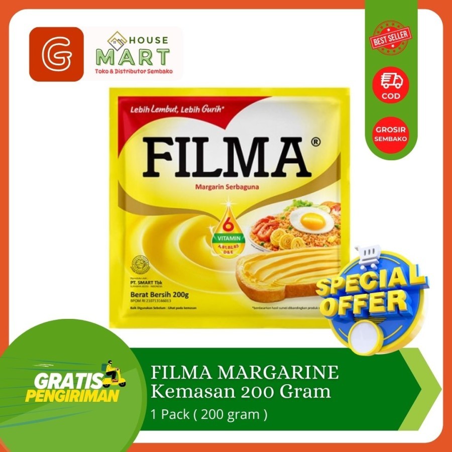 

FILMA Serbaguna Sachet 200 Gram / Filma Mentega Margarin Masak Kemasan Saset 200 gr Butter