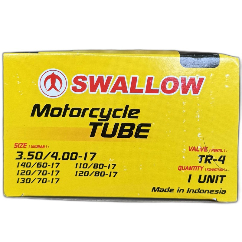 BAN DALAM MOTOR 3.50/4.00-17 SWALLOW/BAN 120/70-17, 130/70-17, 140/60-17, 110/80-17, 120/80-17
