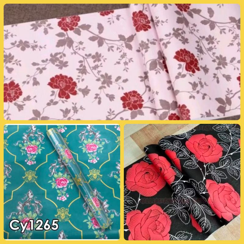 Wallpaper Motif Bunga Mawar Wallpaper Kamar Tidur Ruang Tamu Wallpaper Stiker Hiasan Dinding Meja Le