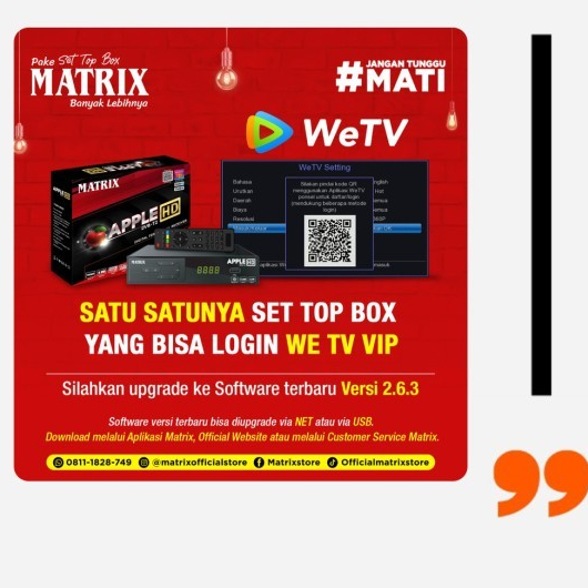 Set Top Box Matrix Apple Dvbt-2 Stb Antena Tv Digital Wifi Stb Merah