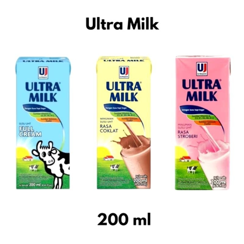 

SUSU ULTRA MILK UHT 200 ML 1 KARTON 1 DUS ISI 24PCS