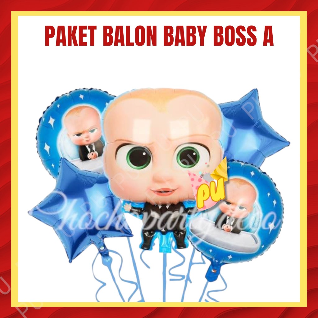 Paket Balon BABY BOSS A / Dekorasi Ulang Tahun Baby Boss