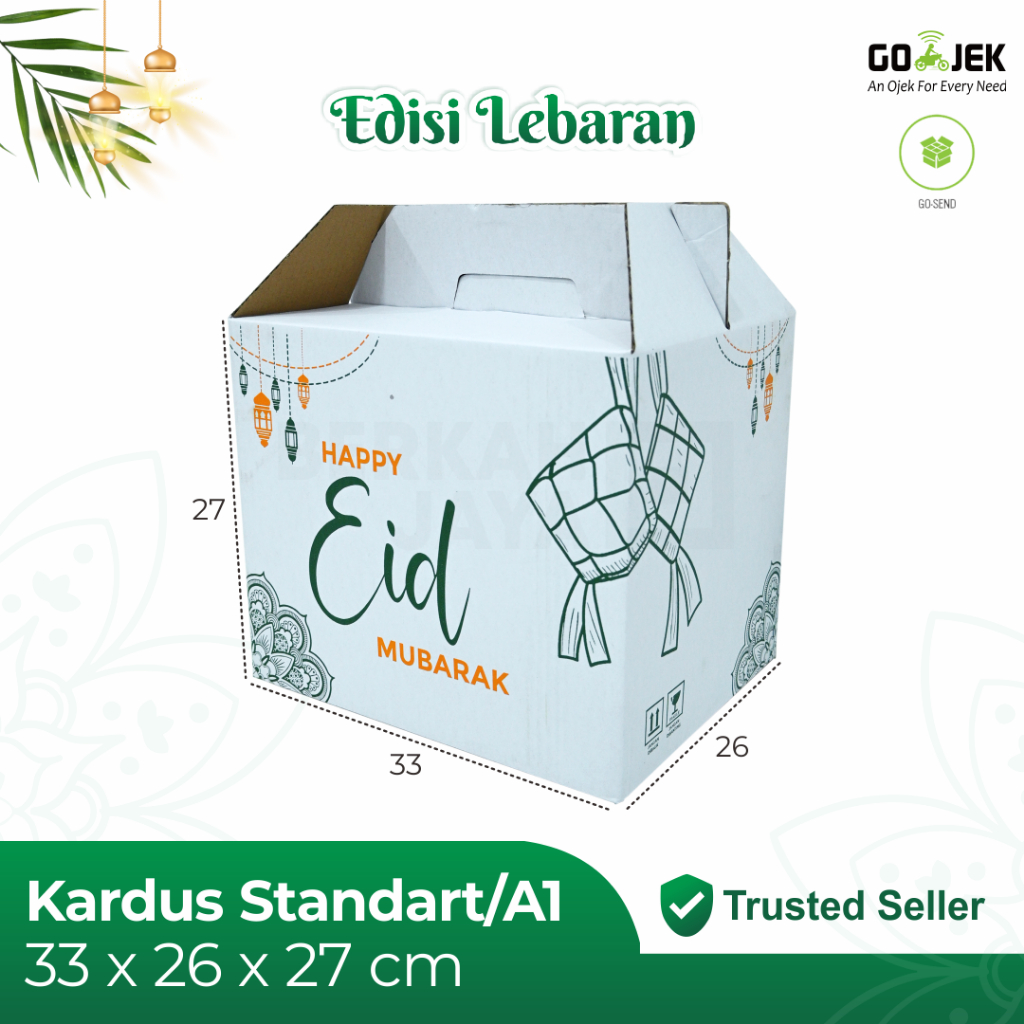 

PROMO Box Parcel 33x26x27 cm / Kardus Parcel Jinjing / Parcell Lebaran / Idul Fitri / Eid Mubarak / Box Paket Sembako / Box Hampers Lebaran (Lebaran Jinjing Putih Hijau 33 x 26 x 27 cm)