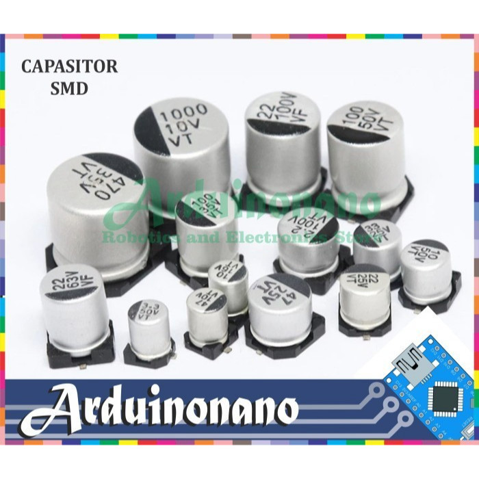 Capasitor kapasitor SMD 100uf 100 uF 35V 35 V Elco tabung capacitor