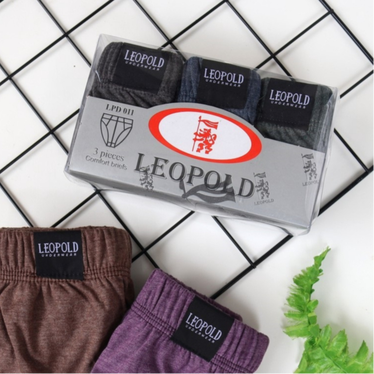 ( 3pc ) CD Leopold Mika | Celana Dalam Pria Dewasa Karet Kerut | CD Pria Leopold - Syahfa Online