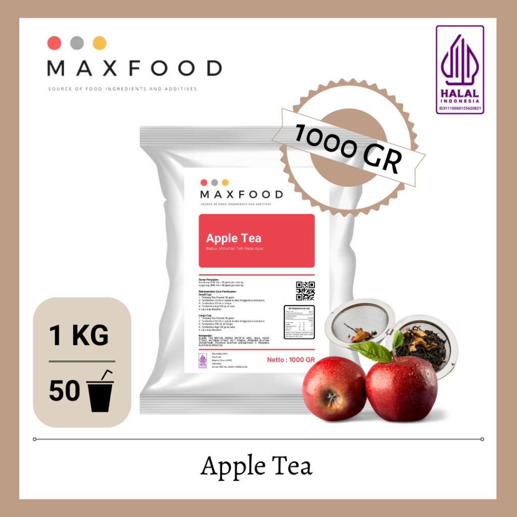 

MAXFOOD PREMIX APPLE TEA / MAX FOOD BUBUK MINUMAN RASA TEH APEL