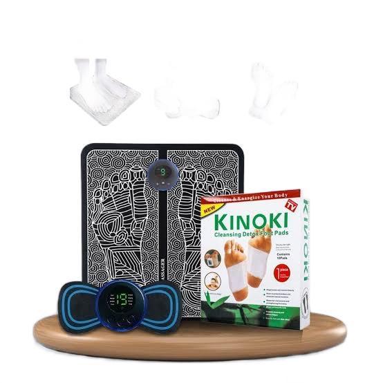 3 IN 1 SET ALAT PIJAT KAKI ALAT PIJAT TUBUH DAN 30 KOYO DETOX WHITE PADS