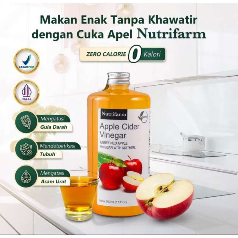 

NUTRIFARM CUKA APEL ORIGINAL ORGANIK 500ML / APPLE CIDER VINEGAR