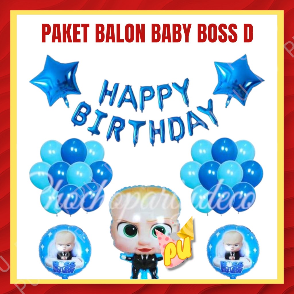 Paket Balon BABY BOSS D / Dekorasi Ulang Tahun Baby Boss