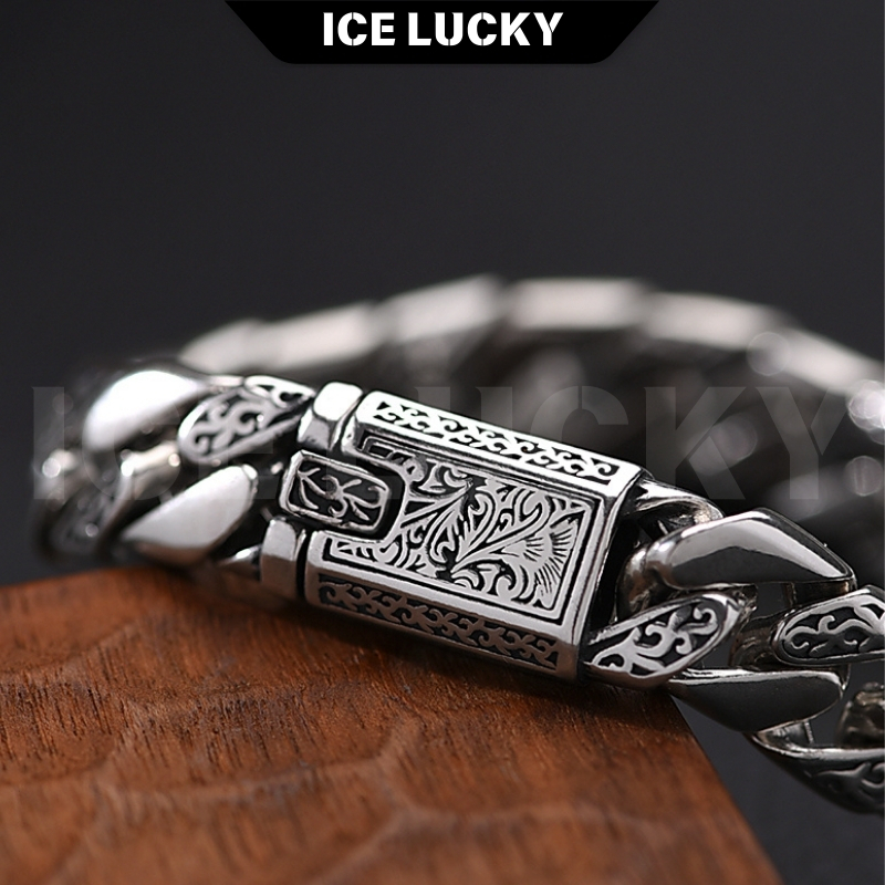 INDH 1164 Gelang Pria Gelang Pria Perak Gelang Pria Impor Asli Desain Retro Tiongkok Gelang Perak