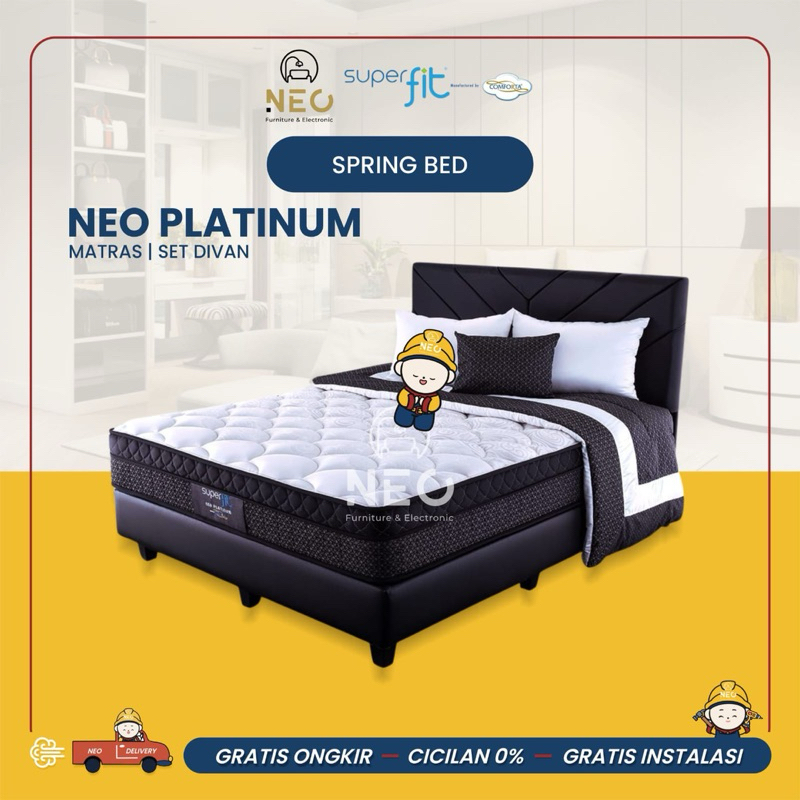 NEO - SPRINGBED COMFORTA SUPERFIT NEO PLATINUM   FULLSET  KASUR AJA  MATRASS ONLY  SET DIVAN RANJANG