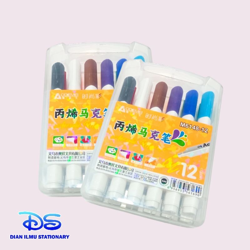 

spidol acrylic marker aodemei M6148-12
