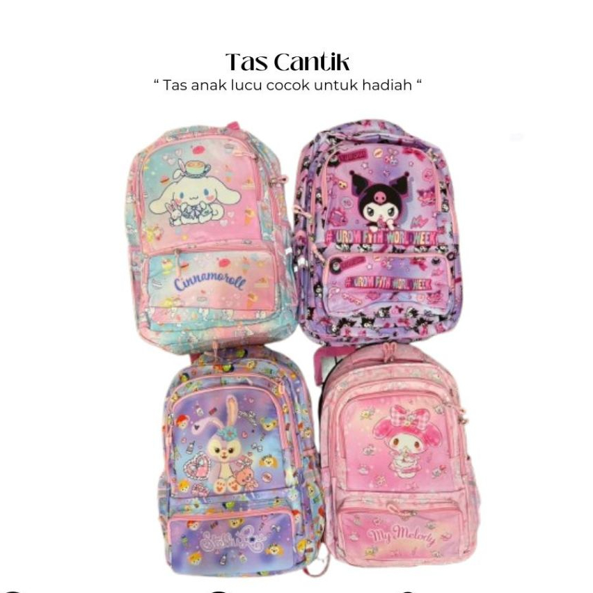 tas sekolah sanrio/tas kuromi/tas remaja/tar karakter sanrio/tas melody/tas cinnamonroll/tas sekolah