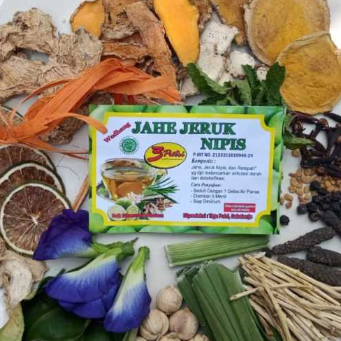 

WEDANG JAHE JERUK NIPIS 3 PUTRI ISI 10 BKS INCLUDE GULA BATU