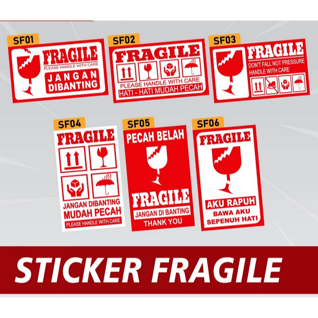 

stiker fragile murah meriah | Stiker Pecah Belah Kemasan Olshop | Label Pengiriman Awas Pecah