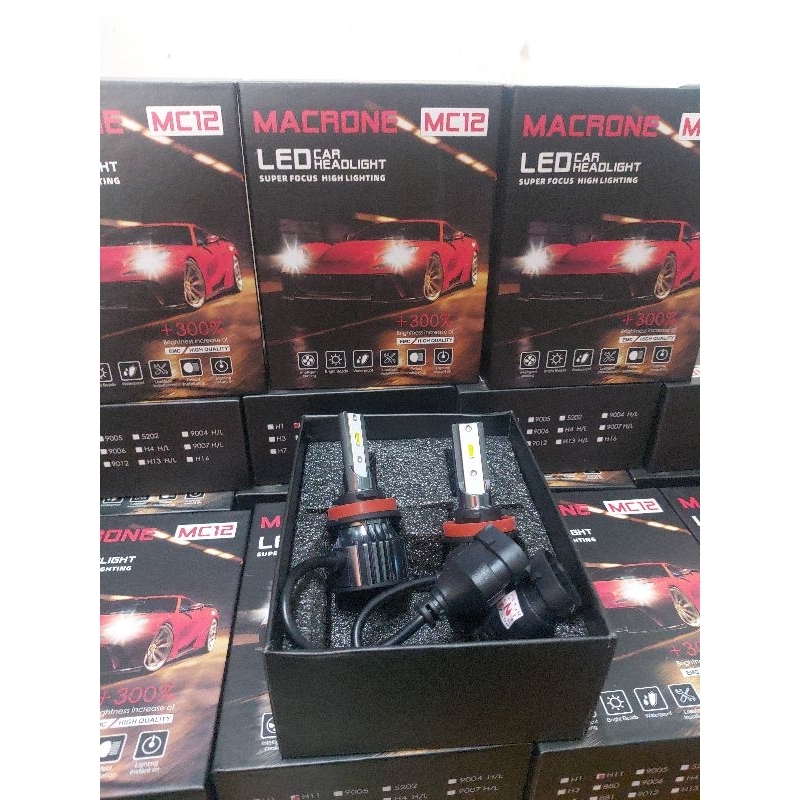 Lampu H11 bolam H11 Led Macrone Mc12 Super Fokus