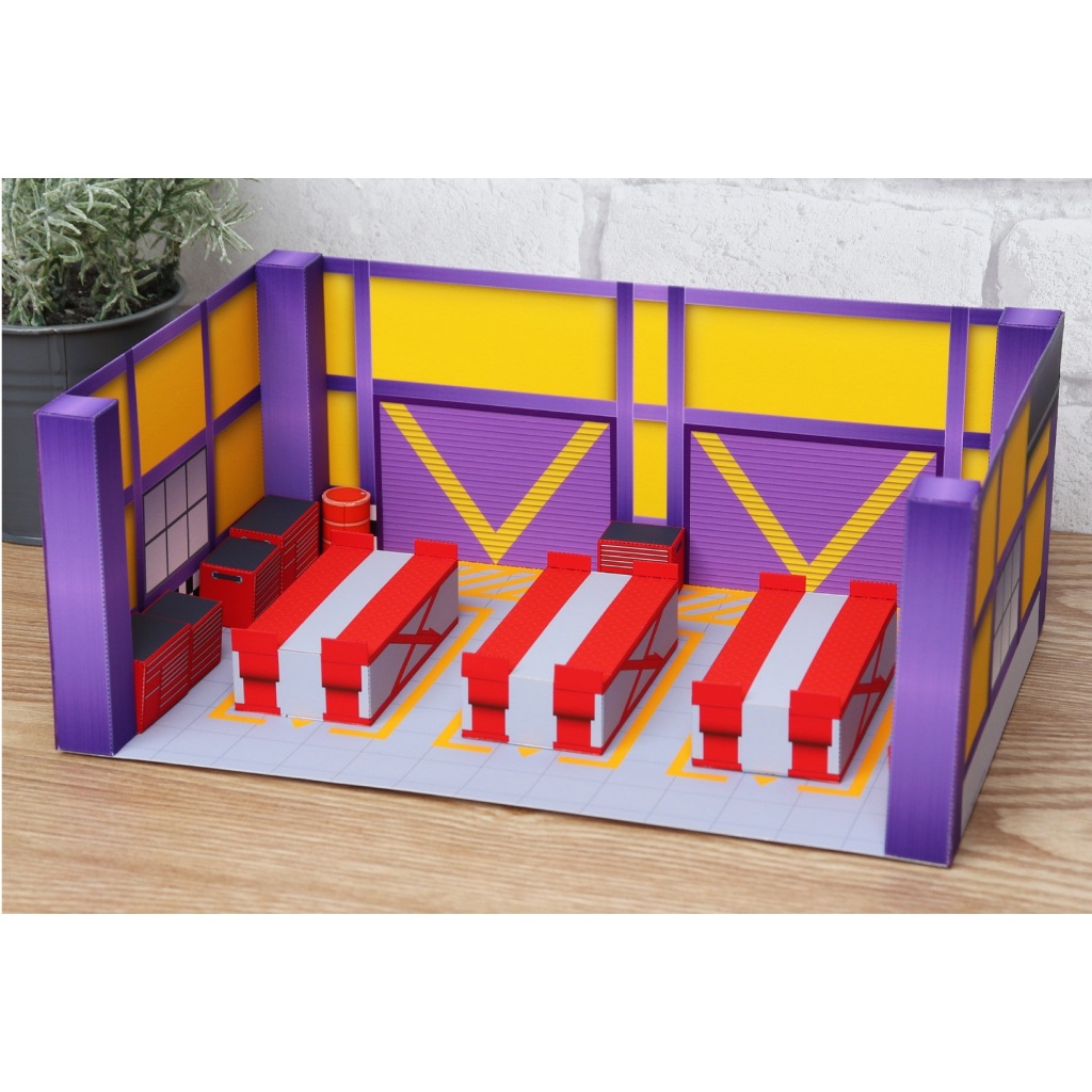 DIY Papercraft Diorama Bengkel Mobil Kerajinan Kertas