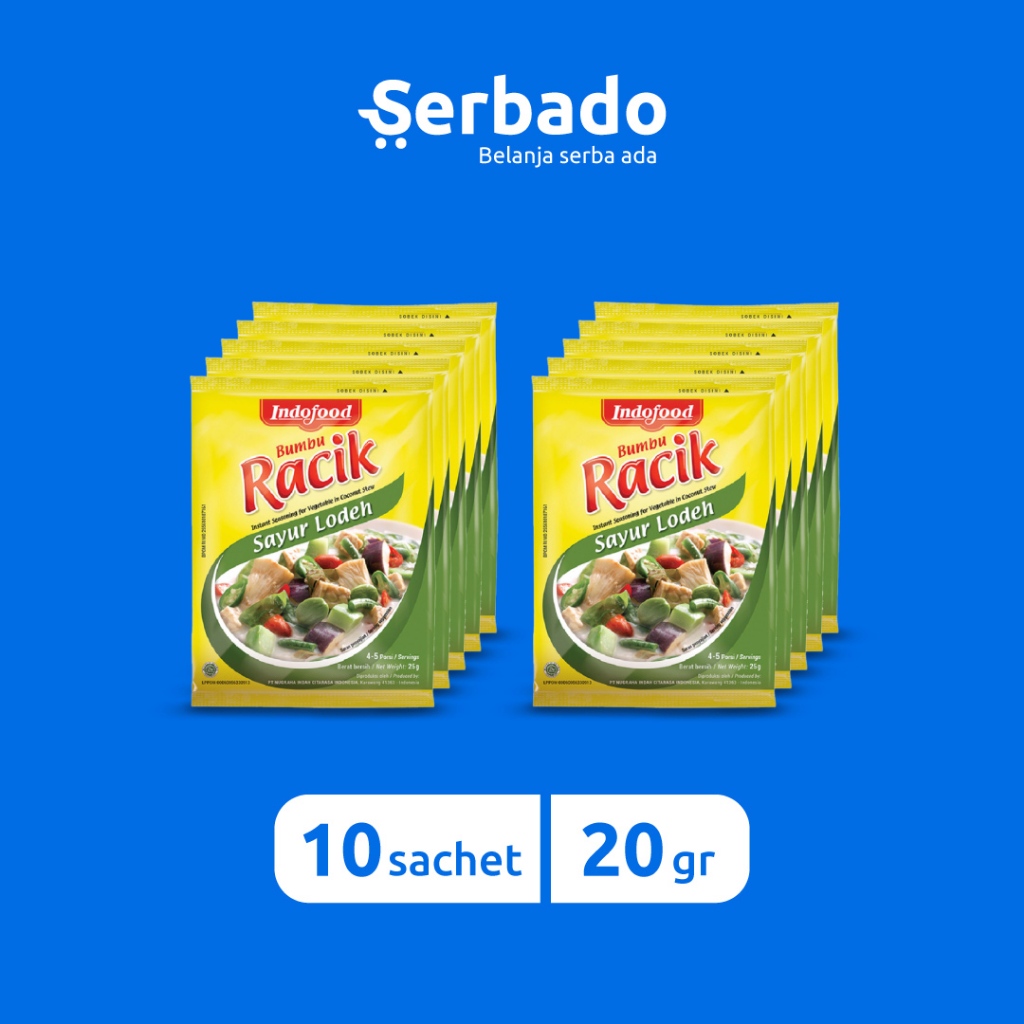 

Racik Bumbu Indofood Sayur Lodeh Kemasan Sachet 20gr (Isi 10 sachet)