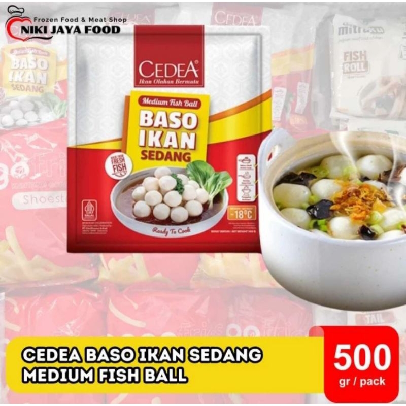 

Cedea Baso Ikan Sedang Medium Fish Ball 500 gram || Niki Jaya Food