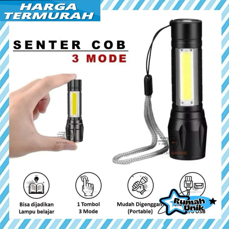 Senter Swat Mini Zoom Senter Police LED COB RUMAH_UNIK