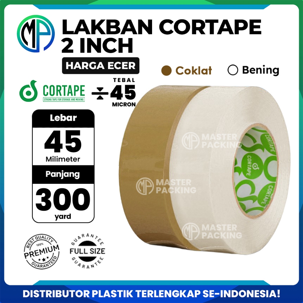 

Lakban Cortape JUMBO Bening dan Coklat 2inch / 45mm x 300yard Harga Satuan Ecer Murah Spek. Daimaru