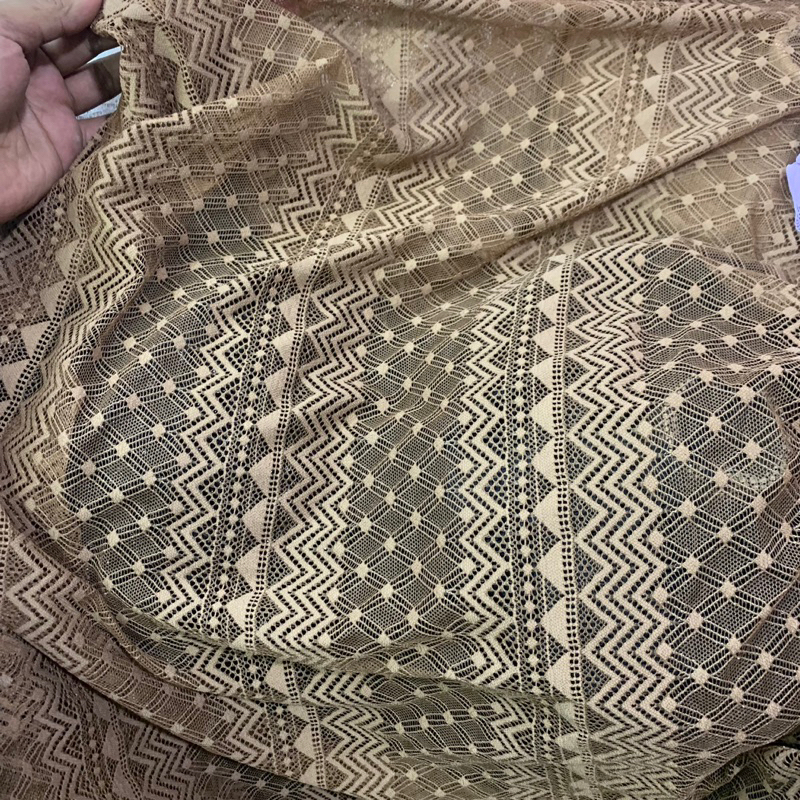 kain brokat korea - kain brukat import - kain brokat premium [GOLD CHOCO]