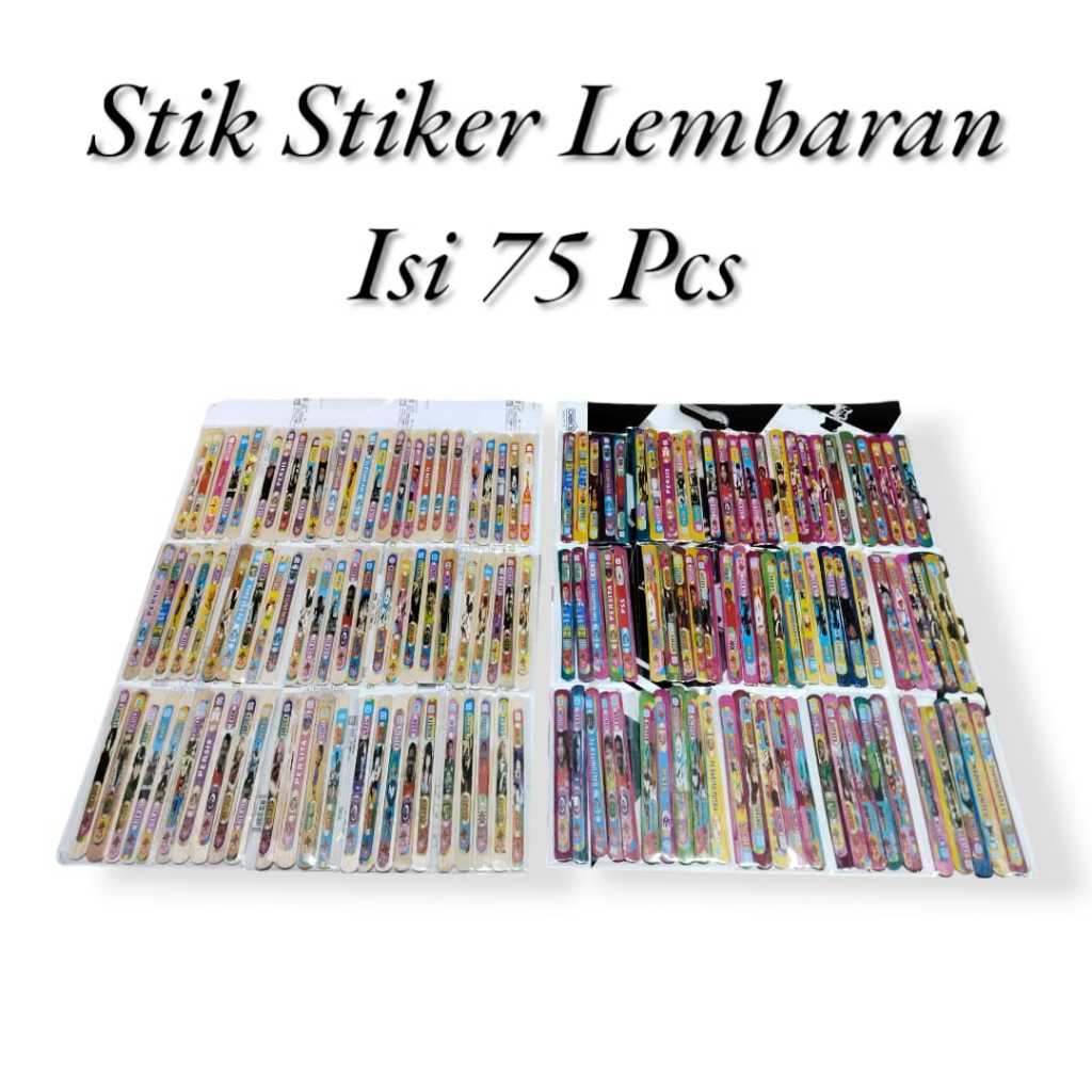 Mainan Anak Stik Stiker Warna Lembaran Isi 75 Pcs
