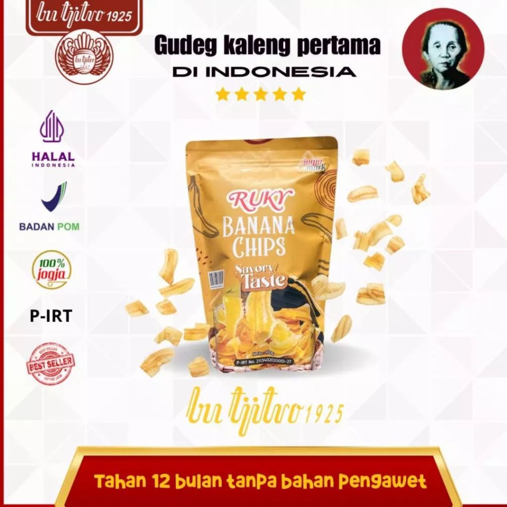 

BU TJITRO1925 kripik pisang/snack/ banana chips/cemilan grosir/cemilankiloan/ gudeg butjitro