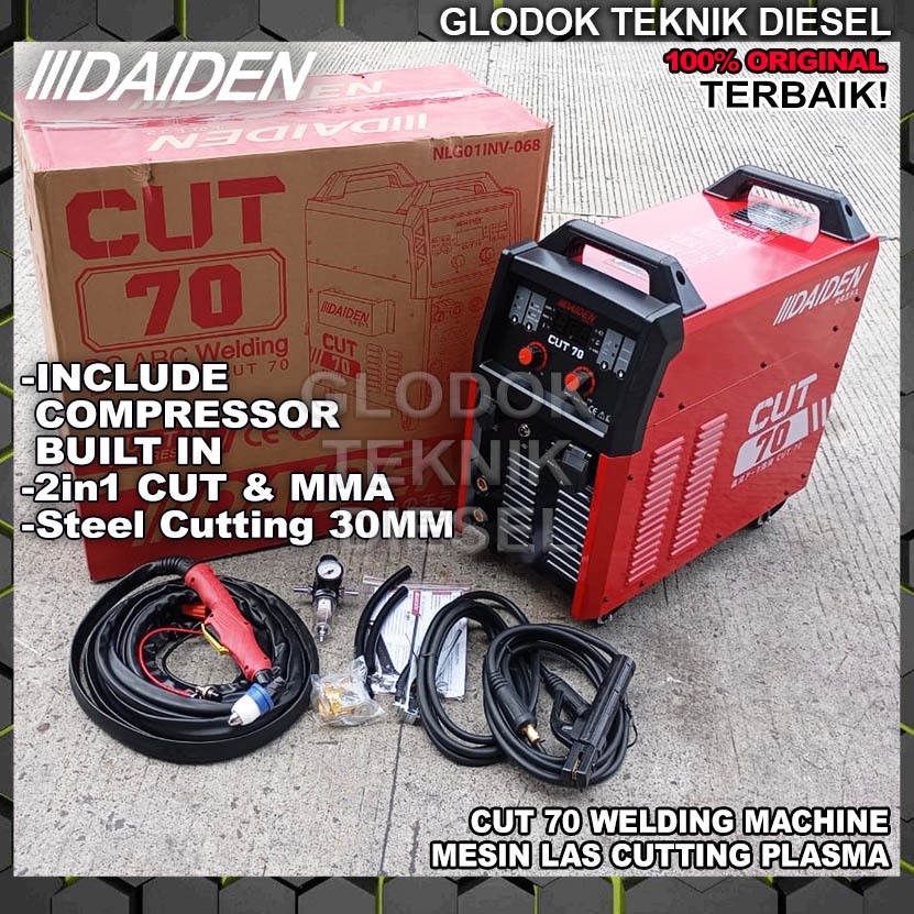 MESIN LAS PLASMA CUTTING DAIDEN CUT 70 BUILT IN KOMPRESOR / MESIN LAS POTONG PLASMA DAIDEN CUT 70 OR