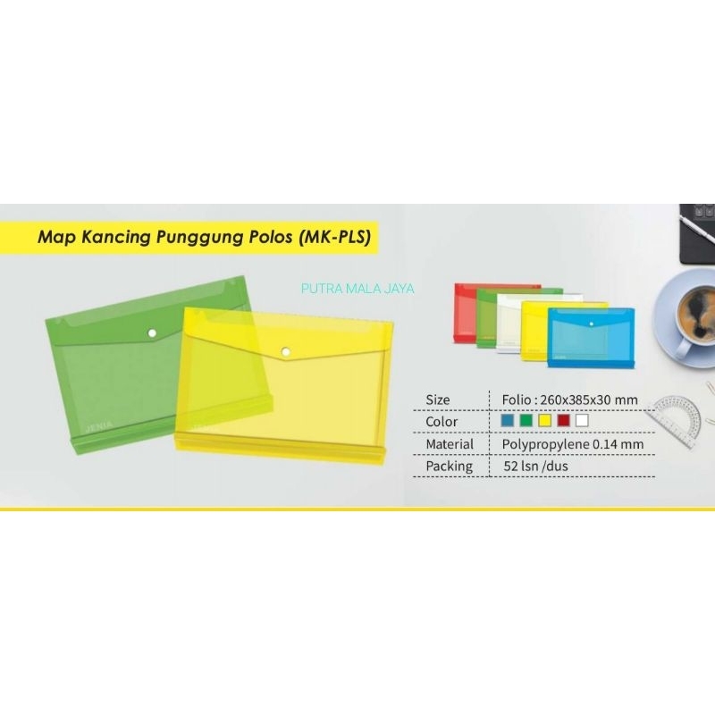 

MAP PLASTIK WARNA UKURAN F4 / 1PACK ISI 12PCS