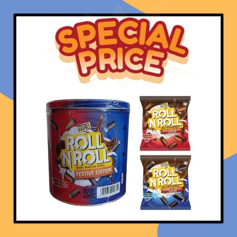 

TERMURAH !!! IYES WAFER ROLL N ROOL KALENG